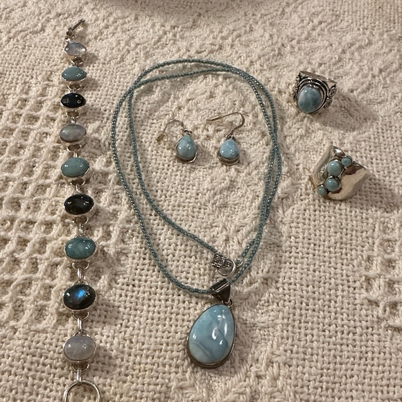 Sterling Silver Larimar Ring - Picture 5 of 8